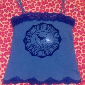 Victoria’s Secret PINK Vintage Style Phi Beta Pink Camisole Small 💙